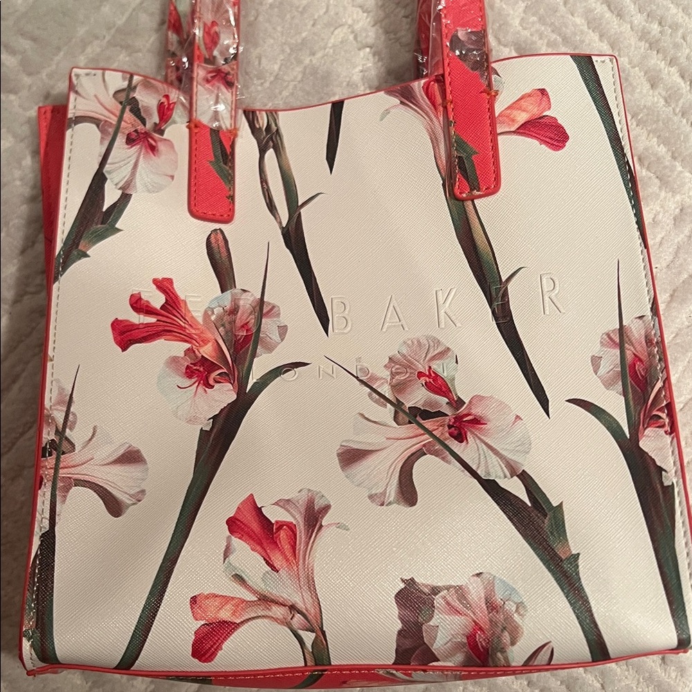 Ted Baker Cream and Pink Floral Tote
